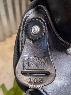 14 BIG HORN Black Western Trail Saddle #103 Light Weight Cordura Semi Bar