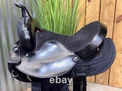 14 BIG HORN Black Western Trail Saddle #103 Light Weight Cordura Semi Bar