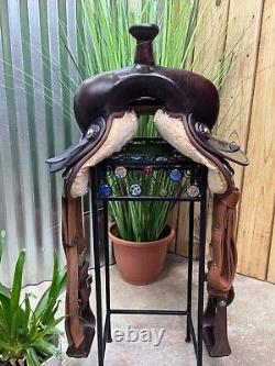 14 BIG HORN Brown Light Weight Western Trail Horse Saddle #104