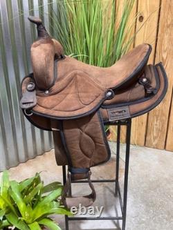 14 BIG HORN Brown Western Trail Saddle #499 Light Weight Cordura