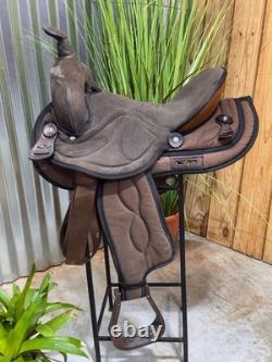 14 BIG HORN Brown Western Trail Saddle #499 Light Weight Cordura