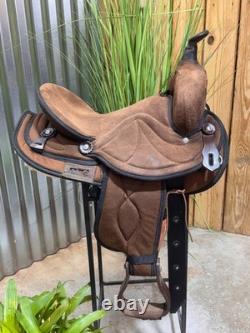 14 BIG HORN Brown Western Trail Saddle #499 Light Weight Cordura