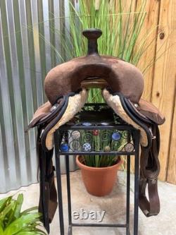14 BIG HORN Brown Western Trail Saddle #499 Light Weight Cordura