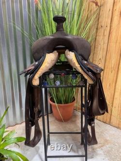 14 BIG HORN Brown Western Trail Saddle #499 Light Weight Cordura