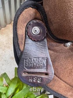 14 BIG HORN Brown Western Trail Saddle #499 Light Weight Cordura