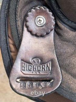 14 BIG HORN Brown Western Trail Saddle #499 Light Weight Cordura