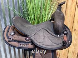 14 BIG HORN Brown Western Trail Saddle #499 Light Weight Cordura
