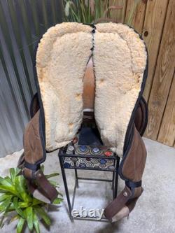 14 BIG HORN Brown Western Trail Saddle #499 Light Weight Cordura
