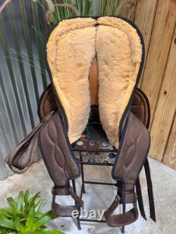 14 BIG HORN Brown Western Trail Saddle #499 Light Weight Cordura