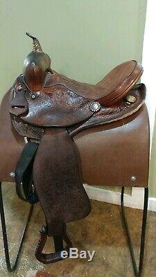 14 Barrel Racing Western Leather Saddle With Bling-SQHB-GUC