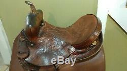 14 Barrel Racing Western Leather Saddle With Bling-SQHB-GUC