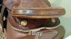 14 Barrel Racing Western Leather Saddle With Bling-SQHB-GUC