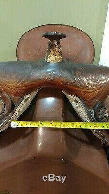 14 Barrel Racing Western Leather Saddle With Bling-SQHB-GUC