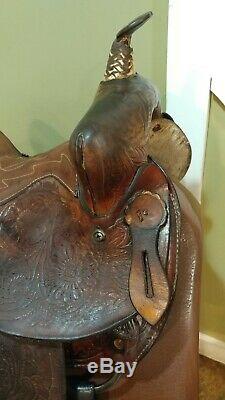 14 Barrel Racing Western Leather Saddle With Bling-SQHB-GUC