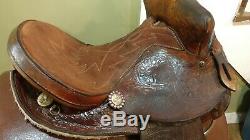 14 Barrel Racing Western Leather Saddle With Bling-SQHB-GUC