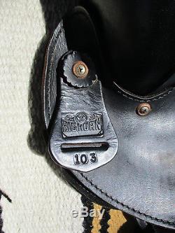 14'' Big Horn #103 black Western Barrel Racing Saddle Leather & Cordura QHBARS