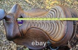 14 Bighorn Western Saddle Used Vintage 6 Gullet SQHB Pony Saddle Roundskirt