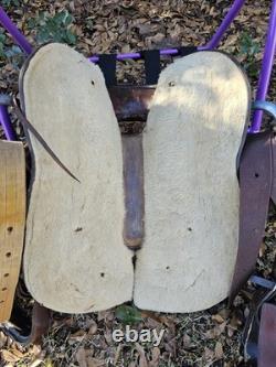 14 Bighorn Western Saddle Used Vintage 6 Gullet SQHB Pony Saddle Roundskirt