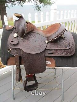 14'' Brown Circle Y Western saddle SQH BARS