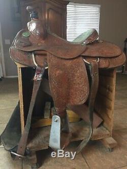 14 Corriente Ranch Cutter Western Saddle Roping Leather Tooling Cutting