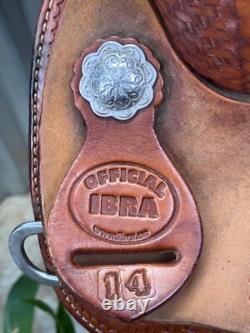14 IBRA Western Barrel Horse Saddle Semi Bar Exc Condition