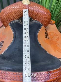 14 IBRA Western Barrel Horse Saddle Semi Bar Exc Condition