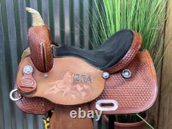 14 IBRA Western Barrel Horse Saddle Semi Bar Exc Condition