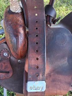 14 Inch CIRCLE Y Barrel Saddle FQHB, Deep Seat, Square Skirt
