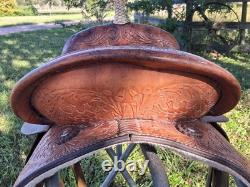 14 Inch CIRCLE Y Barrel Saddle FQHB, Deep Seat, Square Skirt