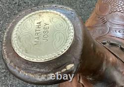 14 Martha Josey Longhorn Leather Barrell Horse Saddle