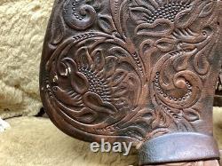 14 Martha Josey Longhorn Leather Barrell Horse Saddle
