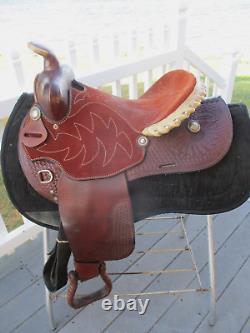 14'' Sqh Bars #5081 Simco Roughout Western Barrel Saddle