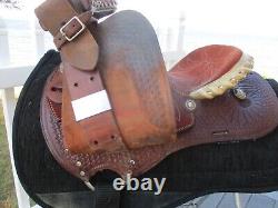 14'' Sqh Bars #5081 Simco Roughout Western Barrel Saddle