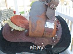 14'' Sqh Bars #5081 Simco Roughout Western Barrel Saddle