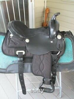 14'' Synthetic King Series Ks414 Black Synthetic Western Trail Saddle Qh Bars