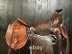 14 Used Vintage Western Roping Saddle / Trail Ranch / Saddlebags