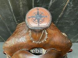 14 Used Vintage Western Roping Saddle / Trail Ranch / Saddlebags