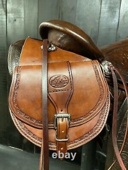 14 Used Vintage Western Roping Saddle / Trail Ranch / Saddlebags