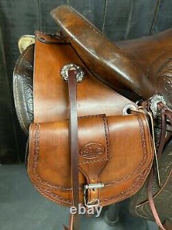 14 Used Vintage Western Roping Saddle / Trail Ranch / Saddlebags