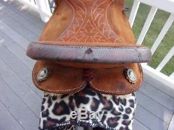 14'' VINTAGE BILLY COOK western barrel saddle SQHB USA MADE GREENVILLE TX #8532