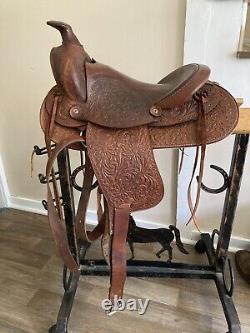 14 Vintage Western Kids Fancy Tooled Saddle #494