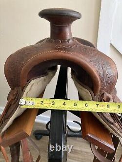 14 Vintage Western Kids Fancy Tooled Saddle #494