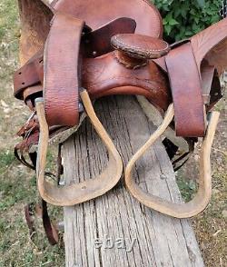 14 Vintage Youth Western Saddle Number 1492
