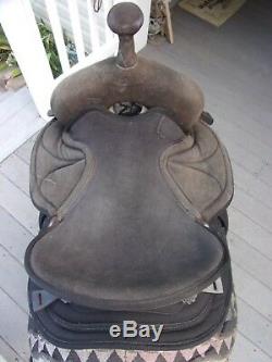 14'' black big horn #599 western Suede barrel / trail saddle QHB w saddle pad