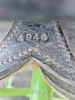 14 inch Black Vintage Western Saddle Numbered 4944 Smooth Seat