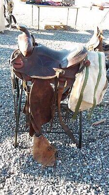 15 1/2 ranch/roping western saddle, horse gear, hunting, saddle bags