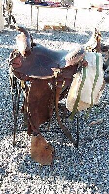 15 1/2 ranch/roping western saddle, horse gear, hunting, saddle bags