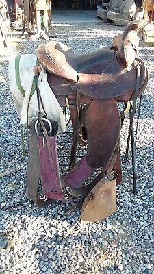 15 1/2 ranch/roping western saddle, horse gear, hunting, saddle bags