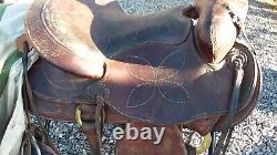 15 1/2 ranch/roping western saddle, horse gear, hunting, saddle bags