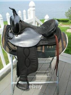 15'' #101 Black Big horn Leather & Cordura western barrel trail saddle QH BAR